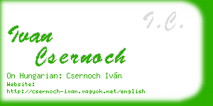 ivan csernoch business card