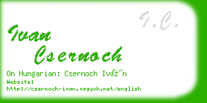 ivan csernoch business card